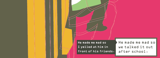 He made me mad so we talked it out after school. Poster from Choose Respect" campaign by CDC.